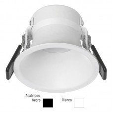 Foco empotrar LED fijo Redondo Ø80mm KONIC 8W 100º UGR19 IP54, Blanco ó Negro